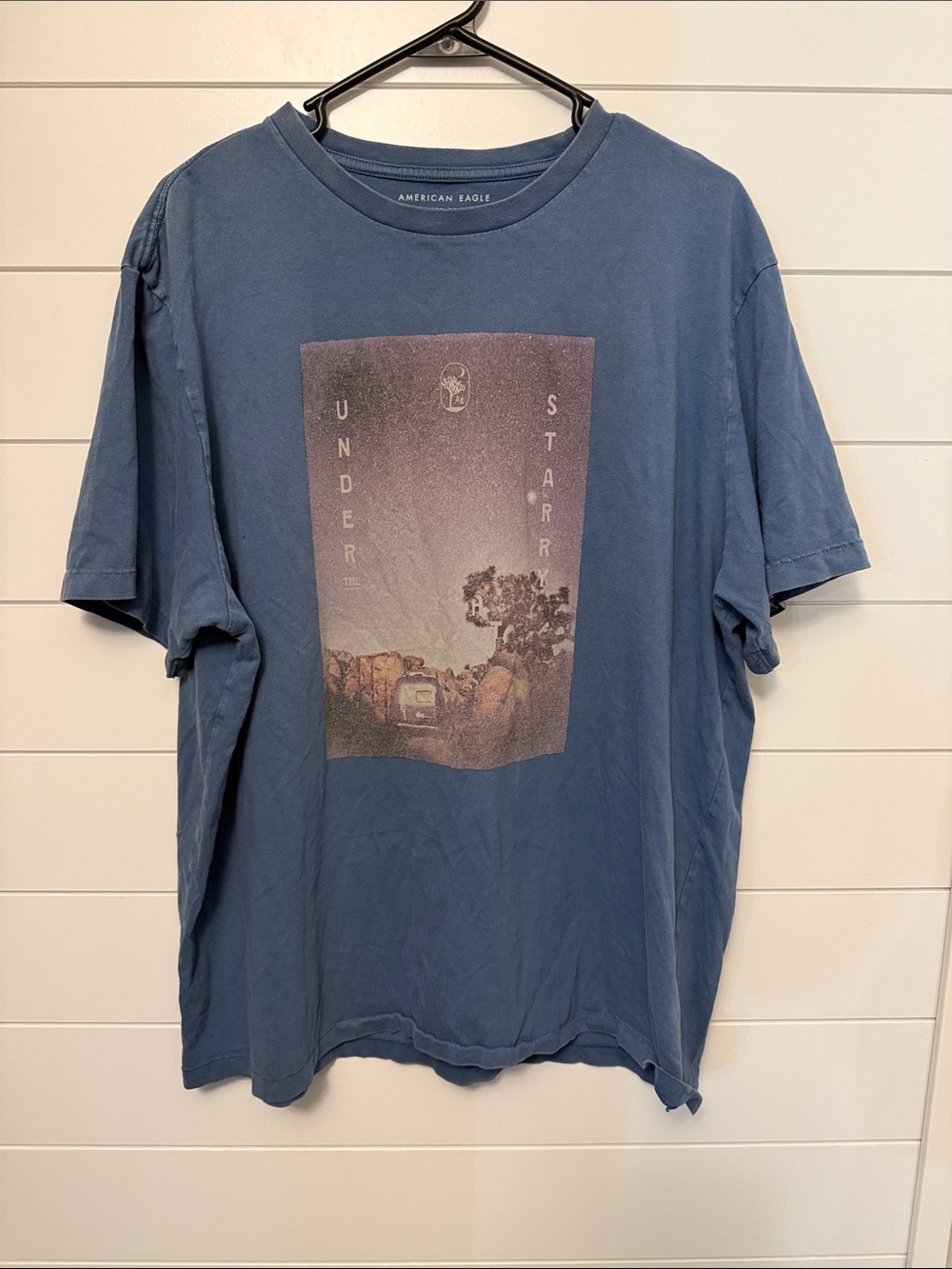American Eagle Outfitters Blue Graphic Short-Sleeve Tee